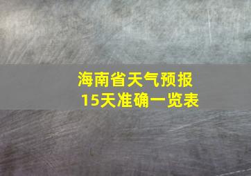 海南省天气预报15天准确一览表