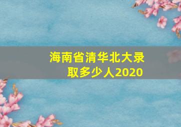 海南省清华北大录取多少人2020