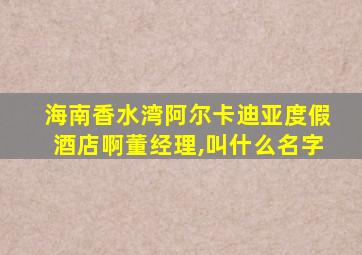 海南香水湾阿尔卡迪亚度假酒店啊董经理,叫什么名字