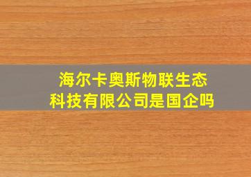 海尔卡奥斯物联生态科技有限公司是国企吗