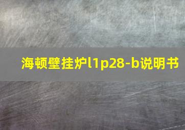 海顿壁挂炉l1p28-b说明书