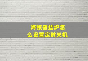 海顿壁挂炉怎么设置定时关机