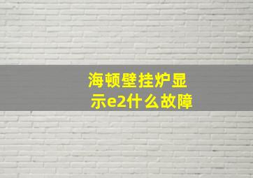 海顿壁挂炉显示e2什么故障