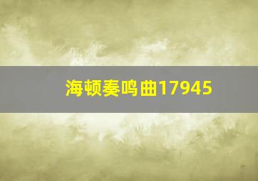 海顿奏鸣曲17945