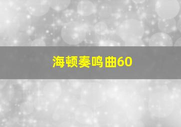 海顿奏鸣曲60