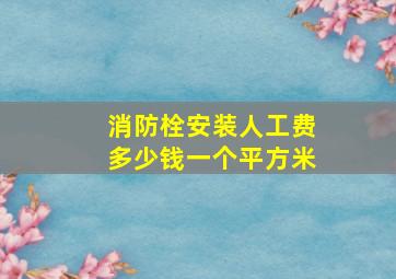 消防栓安装人工费多少钱一个平方米