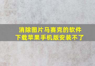 消除图片马赛克的软件下载苹果手机版安装不了