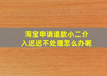 淘宝申请退款小二介入迟迟不处理怎么办呢