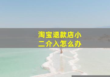 淘宝退款店小二介入怎么办