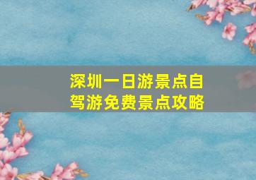 深圳一日游景点自驾游免费景点攻略