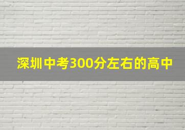 深圳中考300分左右的高中