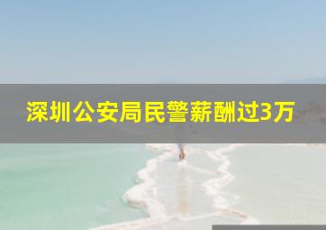 深圳公安局民警薪酬过3万