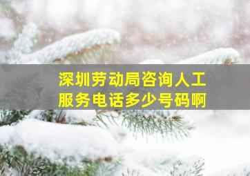 深圳劳动局咨询人工服务电话多少号码啊