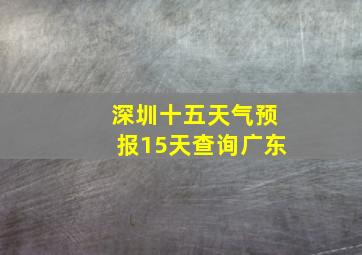 深圳十五天气预报15天查询广东