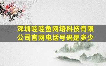 深圳哇哇鱼网络科技有限公司官网电话号码是多少