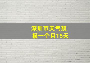 深圳市天气预报一个月15天