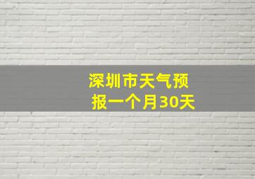 深圳市天气预报一个月30天