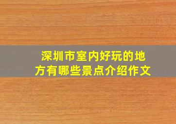 深圳市室内好玩的地方有哪些景点介绍作文