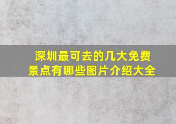 深圳最可去的几大免费景点有哪些图片介绍大全