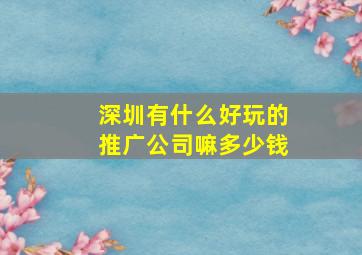 深圳有什么好玩的推广公司嘛多少钱