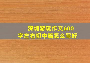 深圳游玩作文600字左右初中篇怎么写好