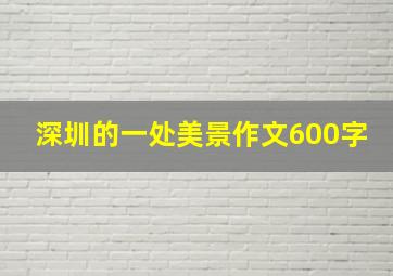 深圳的一处美景作文600字