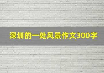 深圳的一处风景作文300字