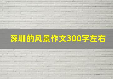 深圳的风景作文300字左右