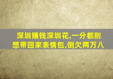 深圳赚钱深圳花,一分都别想带回家表情包,倒欠两万八