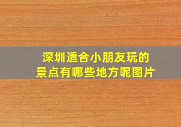 深圳适合小朋友玩的景点有哪些地方呢图片