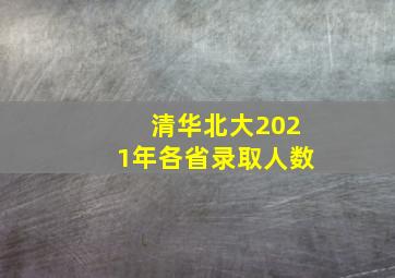 清华北大2021年各省录取人数