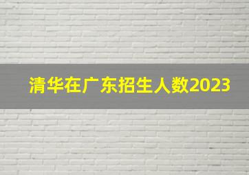 清华在广东招生人数2023