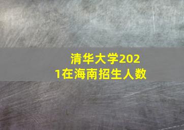 清华大学2021在海南招生人数