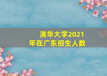 清华大学2021年在广东招生人数