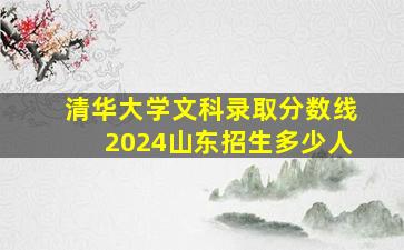 清华大学文科录取分数线2024山东招生多少人