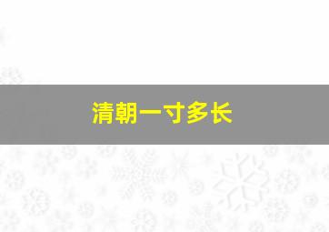 清朝一寸多长