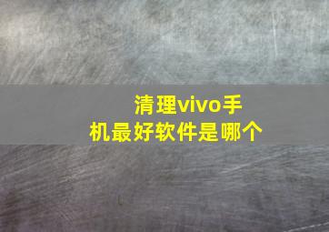 清理vivo手机最好软件是哪个