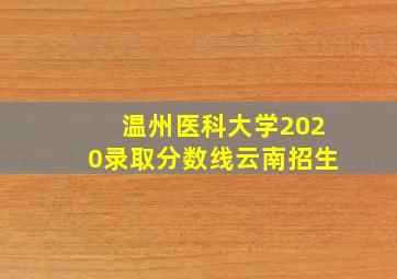 温州医科大学2020录取分数线云南招生