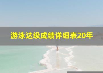 游泳达级成绩详细表20年