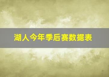 湖人今年季后赛数据表