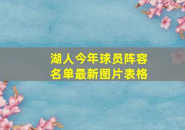 湖人今年球员阵容名单最新图片表格