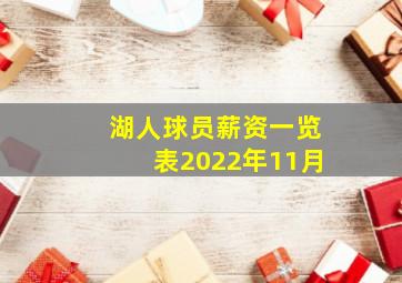 湖人球员薪资一览表2022年11月