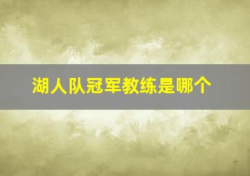 湖人队冠军教练是哪个