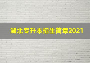 湖北专升本招生简章2021