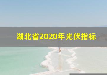 湖北省2020年光伏指标