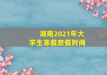 湖南2021年大学生寒假放假时间