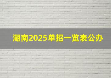 湖南2025单招一览表公办