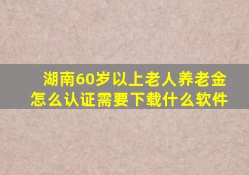 湖南60岁以上老人养老金怎么认证需要下载什么软件