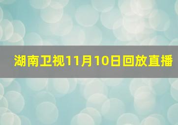 湖南卫视11月10日回放直播