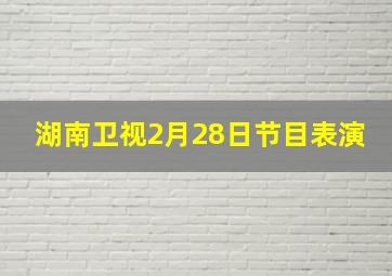 湖南卫视2月28日节目表演